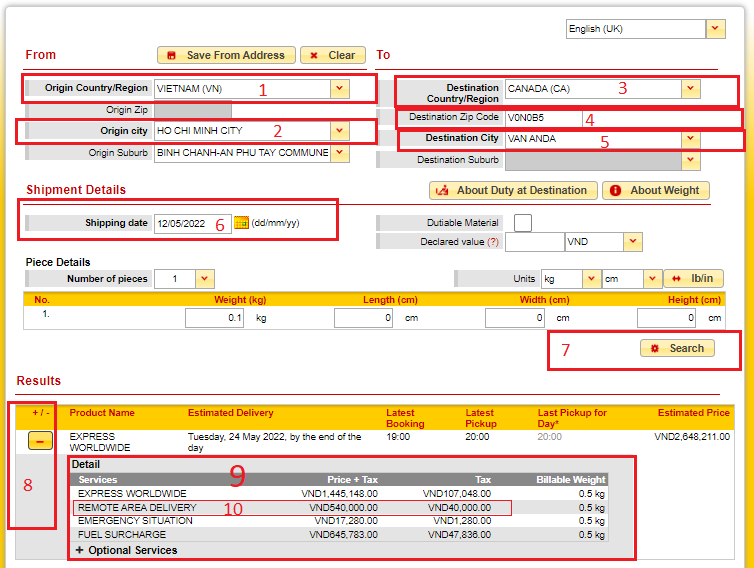 huong dan tra vung sau vung xa dhl viet nam