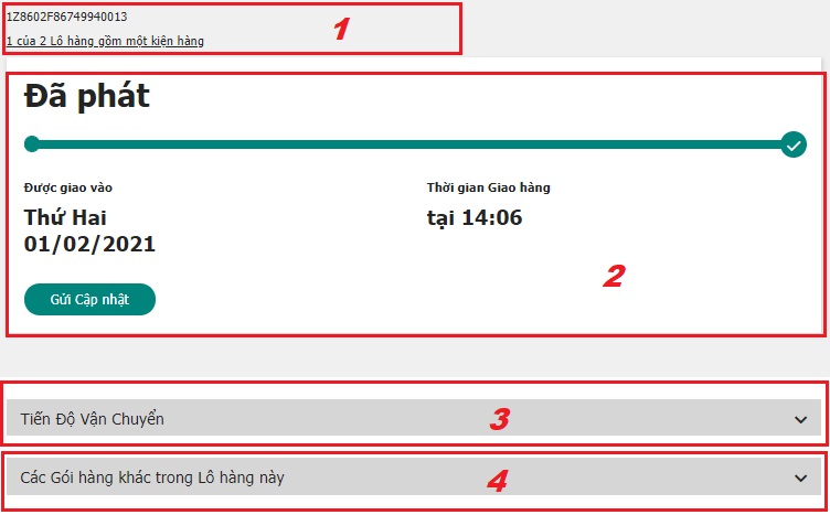 tracking number ups express vietnam