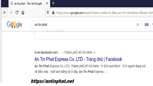 An Tin Phat Express có Page Facebook