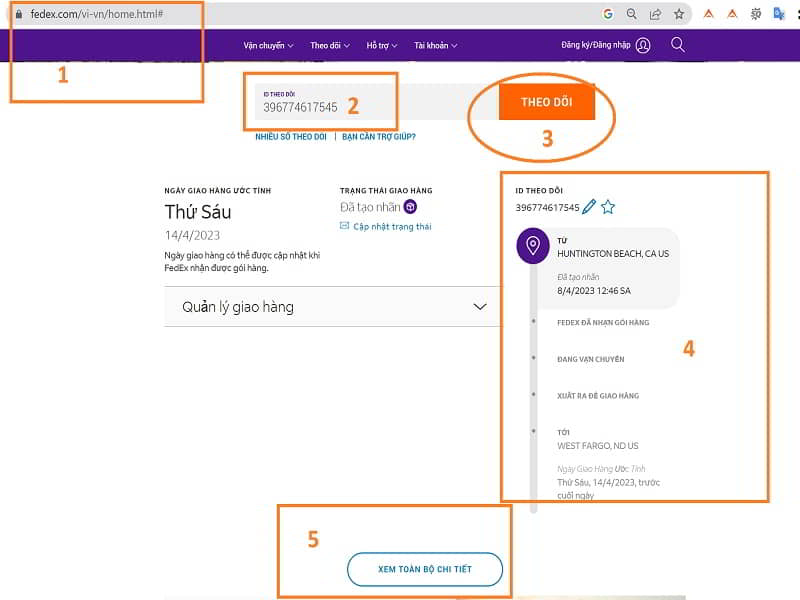 Hướng dẫn tracking theo dõi đơn hàng dịch vụ FedEx giao hàng
